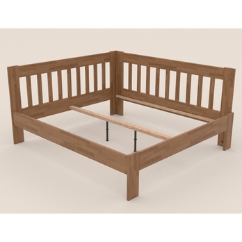 Rohová posteľ APOLONIE pravá, dub/svetlý orech, 180x200 cm 2