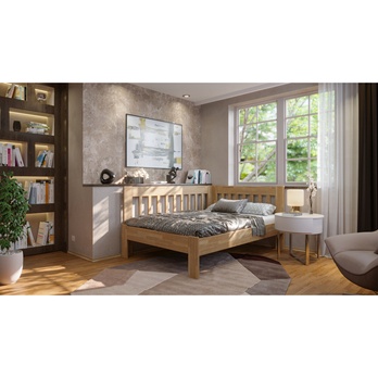 Rohová posteľ APOLONIE buk/ľavá, 140x200 cm 1