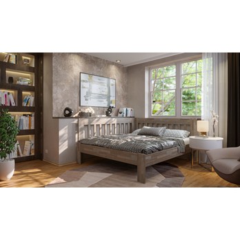 Rohová posteľ APOLONIE ľavá, buk/sivá, 160x200 cm 1