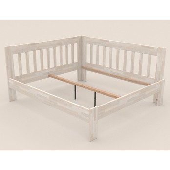 Rohová posteľ APOLONIE pravá, buk/biela, 160x200 cm 2