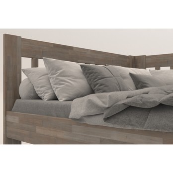 Rohová posteľ APOLONIE pravá, buk/sivá, 180x200 cm 3