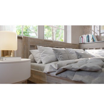 Rohová posteľ APOLONIE pravá, buk/sivá, 180x200 cm 5