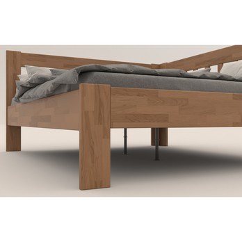 Rohová posteľ APOLONIE pravá, dub/svetlý orech, 180x200 cm 3