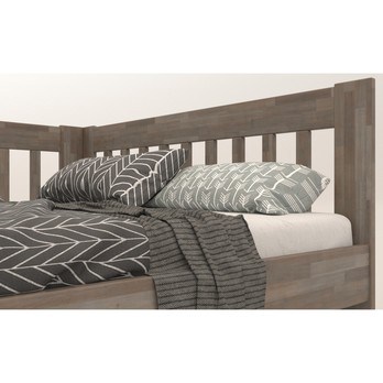 Rohová posteľ APOLONIE ľavá, buk/sivá, 160x200 cm 3