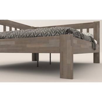 Rohová posteľ APOLONIE ľavá, buk/sivá, 180x200 cm 5