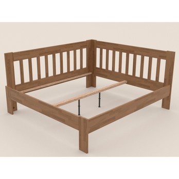 Rohová posteľ APOLONIE ľavá, dub/svetlý orech, 180x200 cm 2