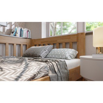 Rohová posteľ APOLONIE ľavá, dub/svetlý orech, 140x200 cm 4