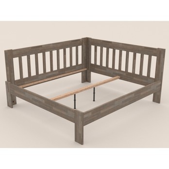 Rohová posteľ APOLONIE ľavá, buk/sivá, 160x200 cm 2