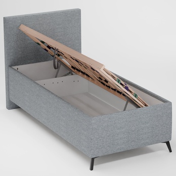 Posteľ s roštom ARAGON ľavá, svetlosivá, 90x200 cm 1