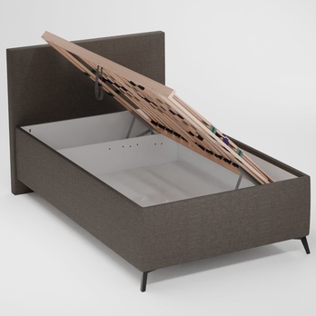 Posteľ s roštom ARAGON ľavá, tmavosivá, 120x200 cm 1