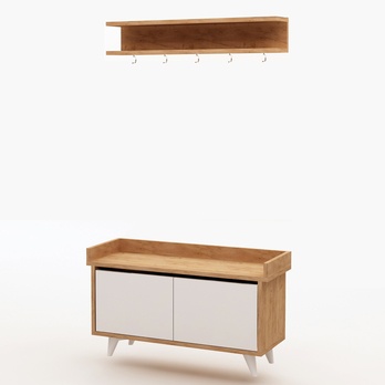 Predsieňová zostava ARASSO biela/dub 1