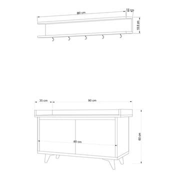 Predsieňová zostava ARASSO biela/dub 3