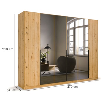 Šatníková skriňa ARCENIA III dub artisan 4