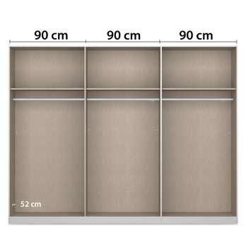 Šatníková skriňa ARCENIA III sivá metalická 2