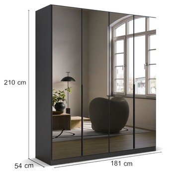 Šatníková skriňa ARCENIA IV sivá metalická 4