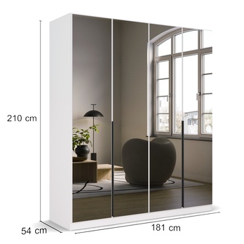 Šatníková skriňa ARCENIA IV alpská biela 4