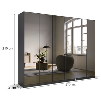 Šatníková skriňa ARCENIA VI sivá metalická 4