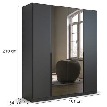 Šatníková skriňa ARCENIA sivá metalická 4
