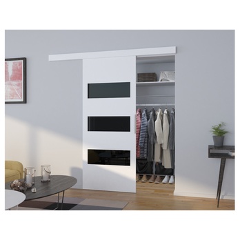 Posuvné dvere ARES 106 biela/čierna, 106x205 cm 1