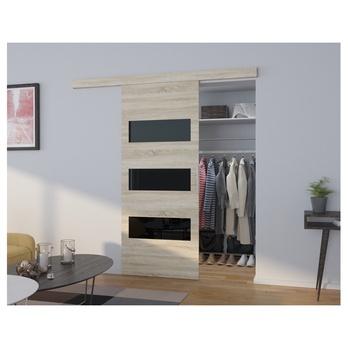 Posuvné dvere ARES 106 dub sonoma/čierna, 106x205 cm 1