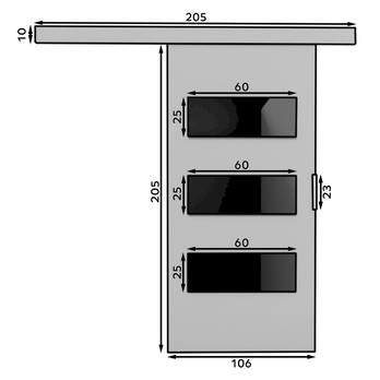 Posuvné dvere ARES 106 sivá/čierna, 106x205 cm 2