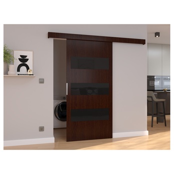 Posuvné dvere ARES 76 wenge/čierna, 76x205 cm 1