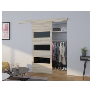 Posuvné dvere ARES 86 dub sonoma/čierna, 86x205 cm 1