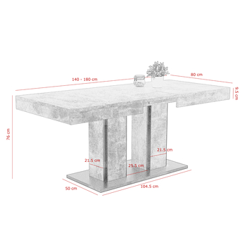 Jedálenský stôl ARESSA betón/čierna 3