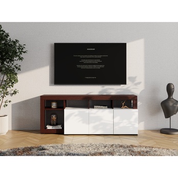 TV komoda ARGYLL 154 1Z1D biela/tmavý dub 1