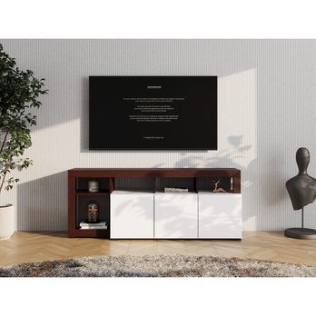 TV komoda ARGYLL 154 biela/tmavý dub 1