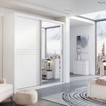 Šatníková skriňa ARIEL biela 1