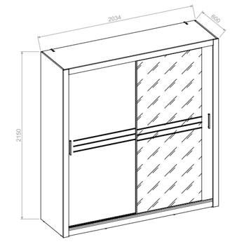 Šatníková skriňa ARIEL biela 3