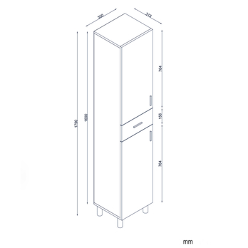 Vysoká kúpeľňová skrinka ARIZONA biela 5