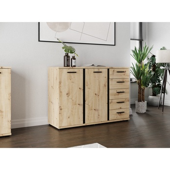 Komoda ARLANA 5 dub artisan/čierna 1