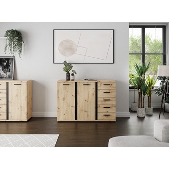 Komoda ARLANA 5 dub artisan/čierna 5