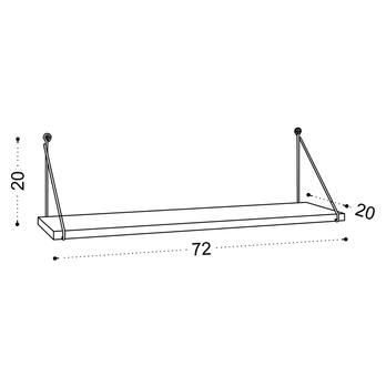 Nástenná polica ARMONI 2 hnedá/prírodná 2