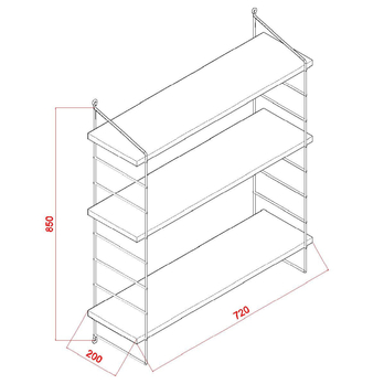 Nástenný regál ARMONI 3 hnedá/dub 2