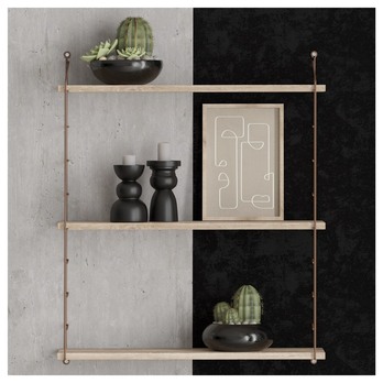 Nástenný regál ARMONI 3 hnedá/prírodná 1