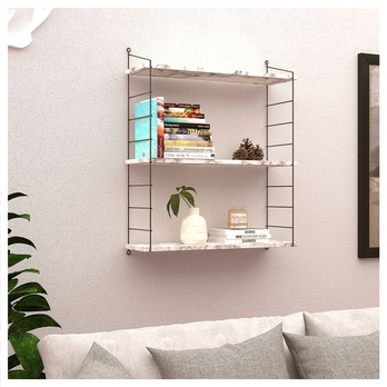 Nástenný regál ARMONI 3 čierna/biely mramor 1