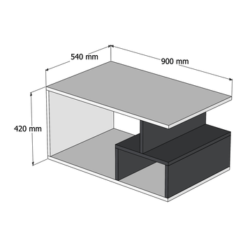 Konferenčný stolík ARTE orech/čierna 3