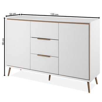 Komoda ARTURO 01B biela/dub artisan 4