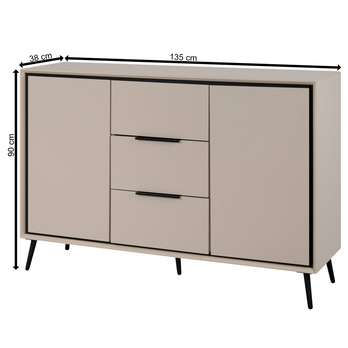 Komoda ARTURO 01B piesková/čierna 8