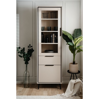 Vitrína ARTURO 52B piesková/čierna 4