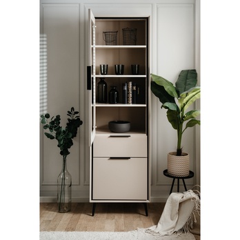 Vitrína ARTURO 52B piesková/čierna 5