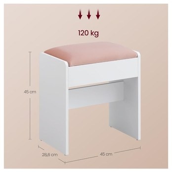 Stolička k toaletnému stolíku ASA biela/ružová 5