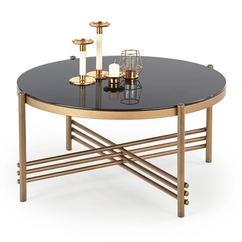 Konferenčný stolík ASMINO čierna/zlatá 3