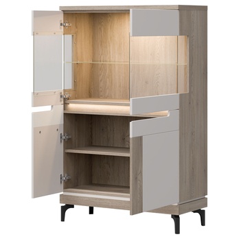 Vitrína ASSEM AN04 dub cremona/kašmírová 1