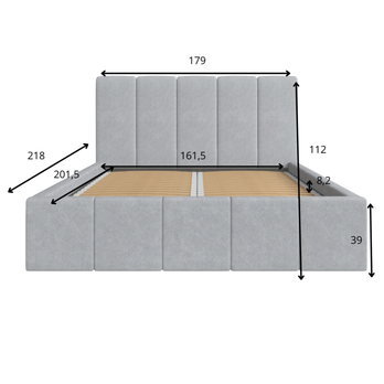 Posteľ s roštom ASTORIA sivá, 160x200 cm 8
