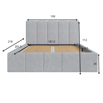 Posteľ s roštom ASTORIA sivá, 180x200 cm 8