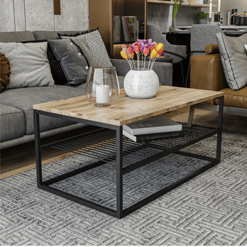 Konferenčný stolík ASUDE prírodná/čierna 1